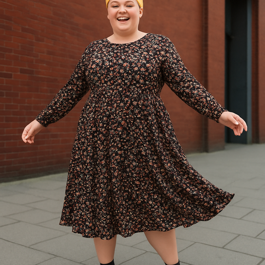 Black Ditsy Supersoft Dress UF987