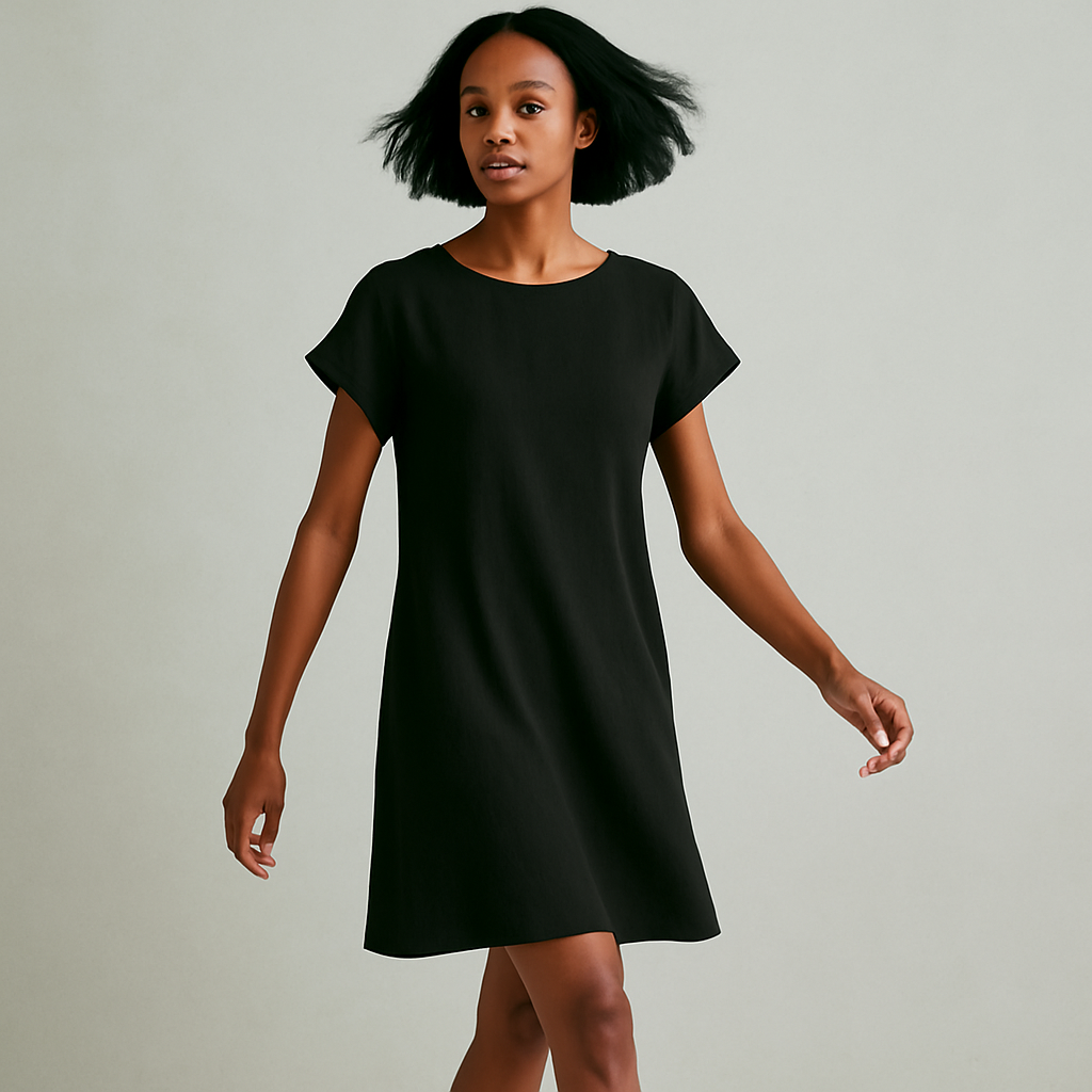 Black Jersey A Line Dress