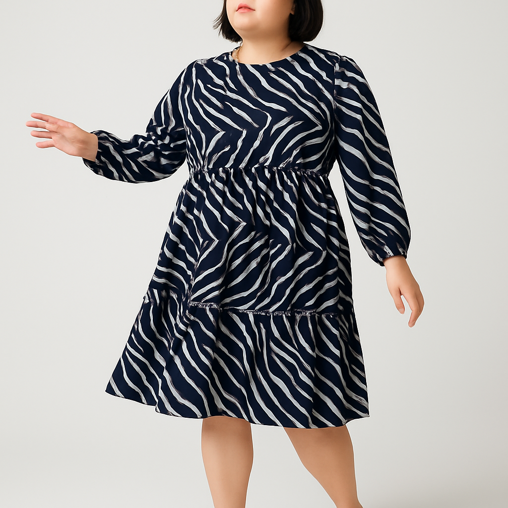 Animal Print Waffle Smock Dress