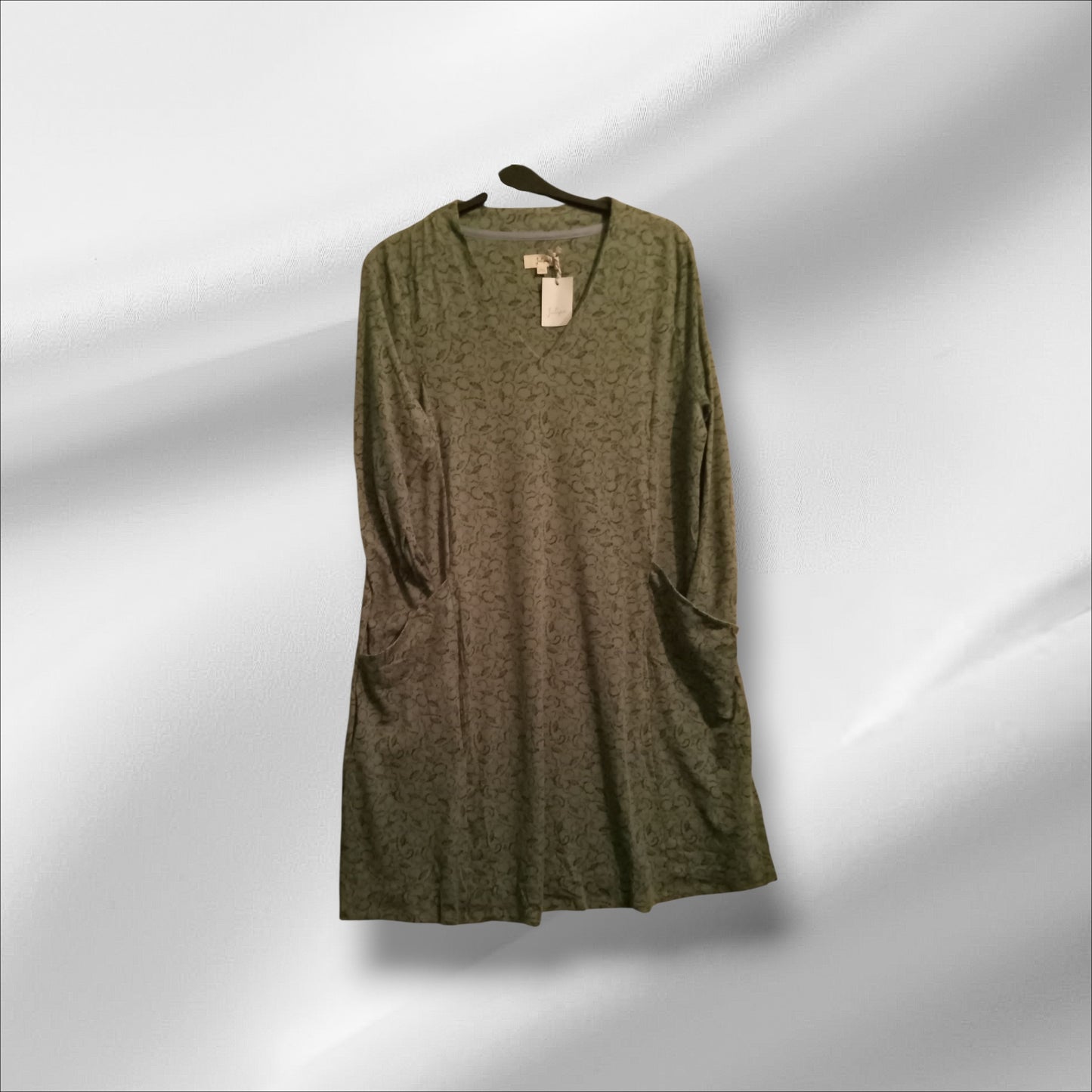 Green Print Pocket Shift Dress MH403