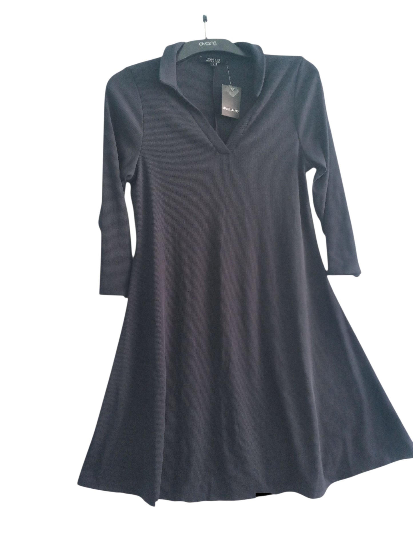 Navy Ribbed Jersey Dress