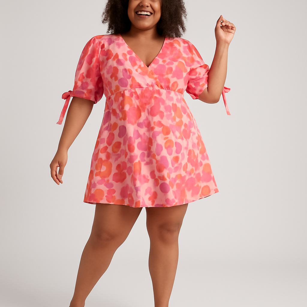 Animal V Neck Tea Dress