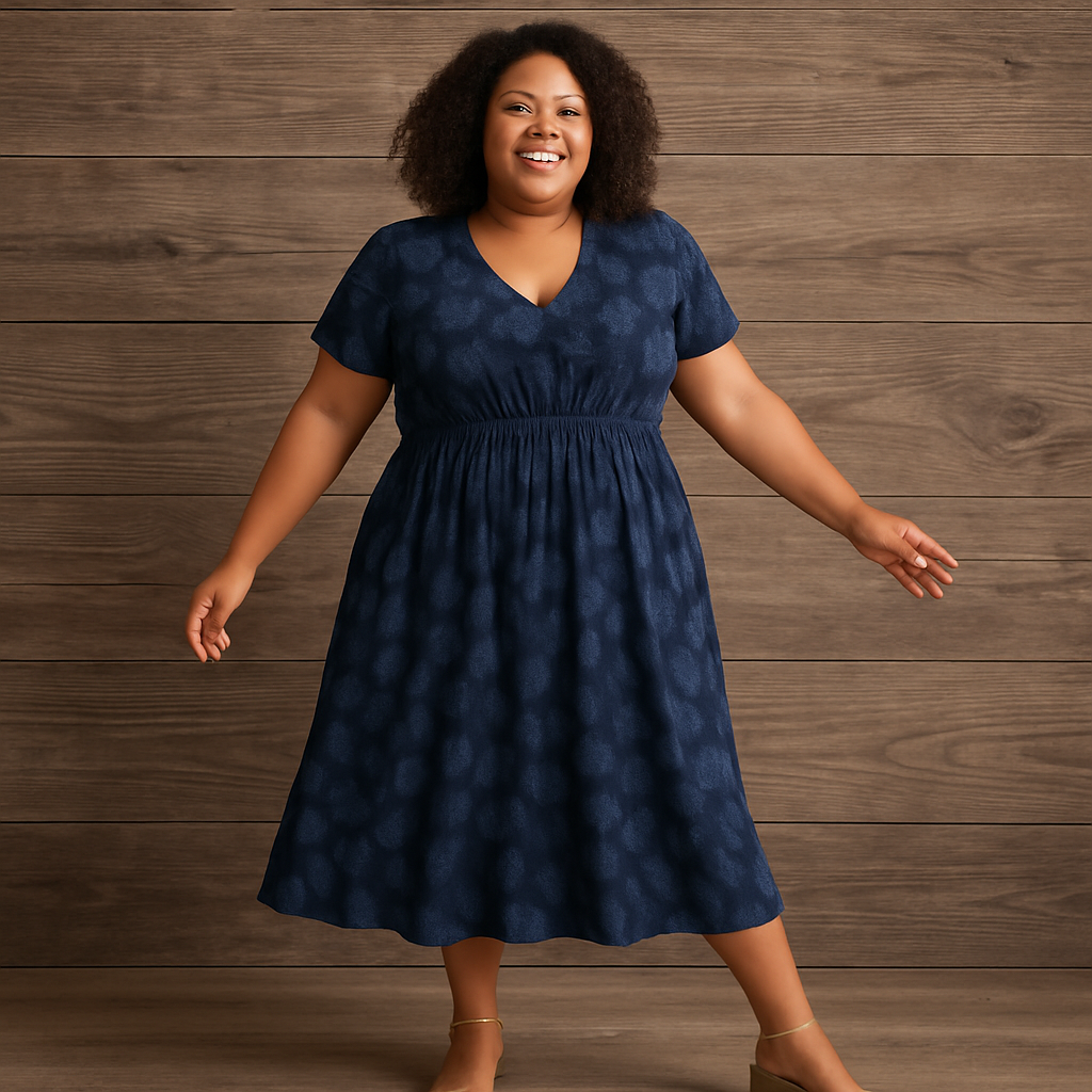 Blue Print Pocket Dress