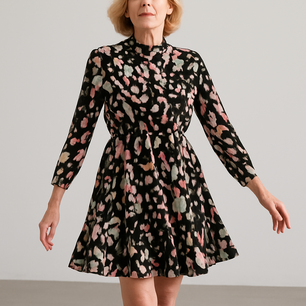 Black Multi Smock Shirt Dress