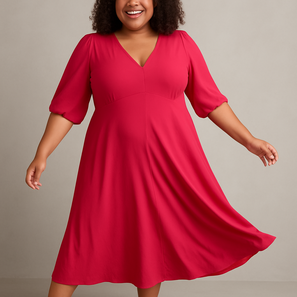 Raspberry Jersey Midi Dress