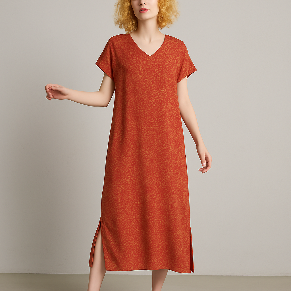 Raspberry Print Midi T Shirt Dress W