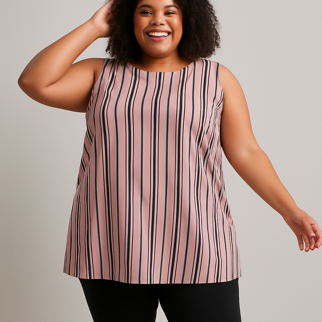 Stripe Sleeveless Shift Dress
