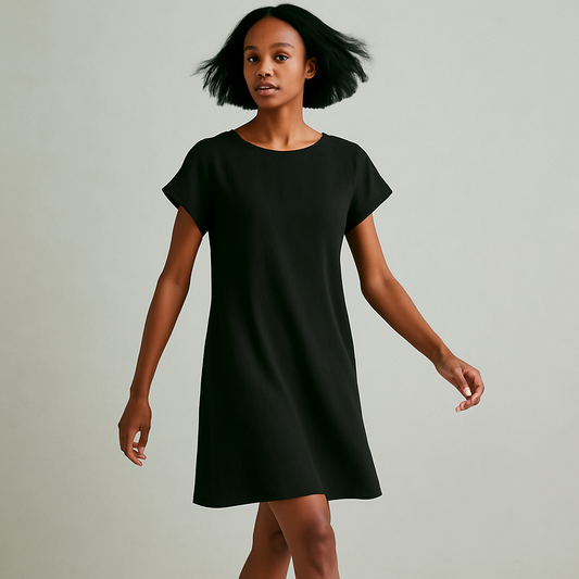 Black Jersey A Line Dress FH410