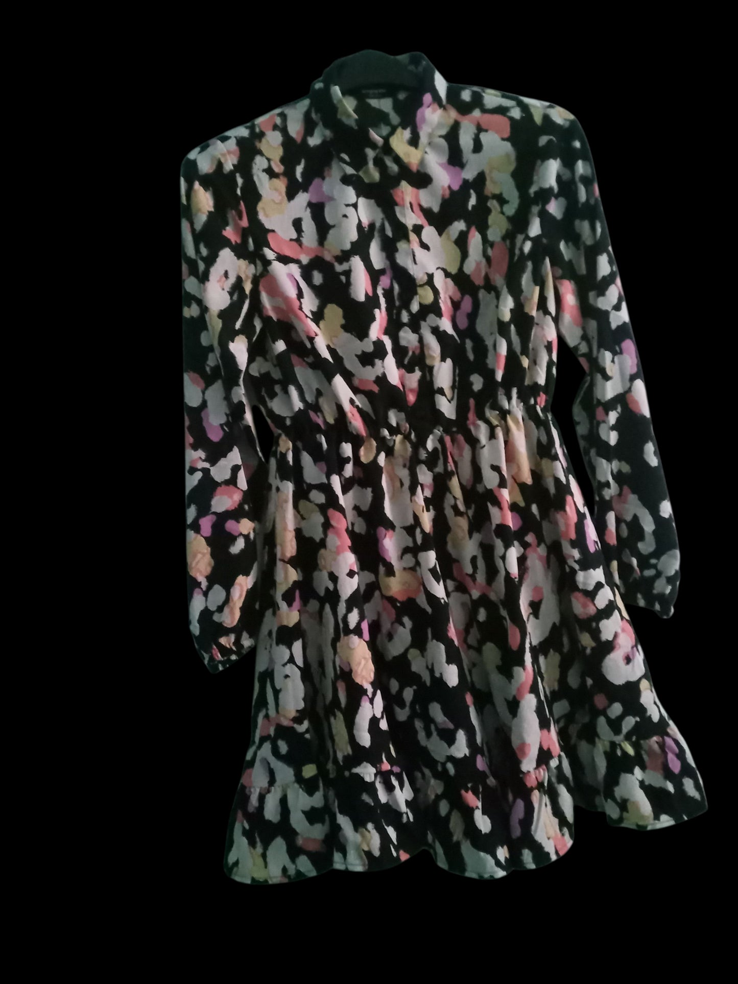 Black Multi Smock Shirt Dress UF363