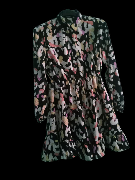 Black Multi Smock Shirt Dress UF363