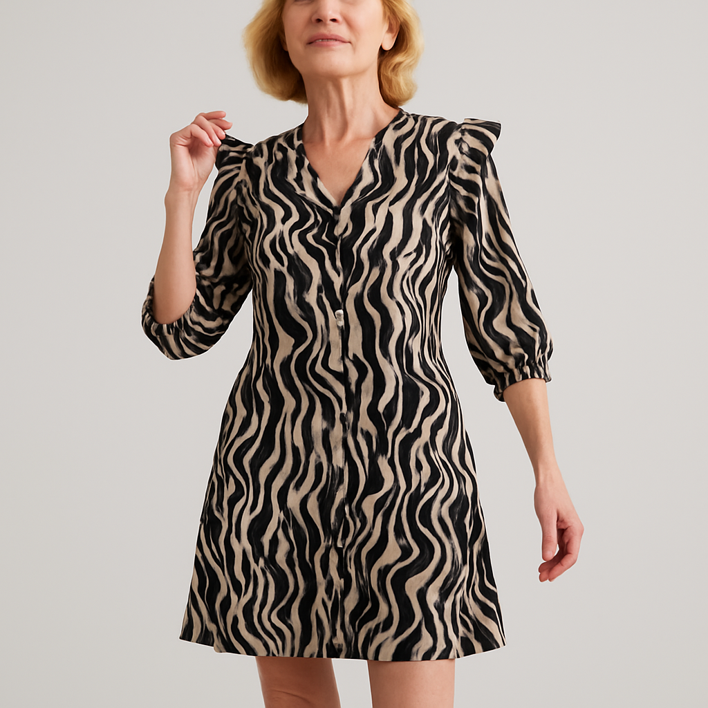 Black Natural Twill Shirt Dress