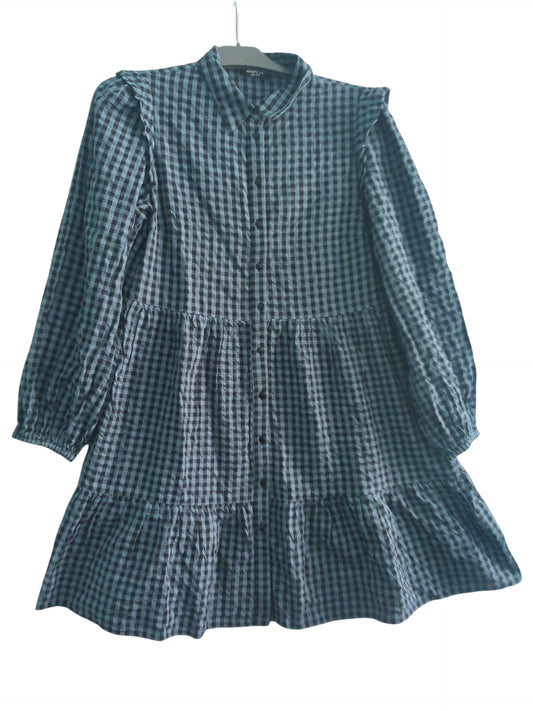 Blue Check Smock Shirt Dress