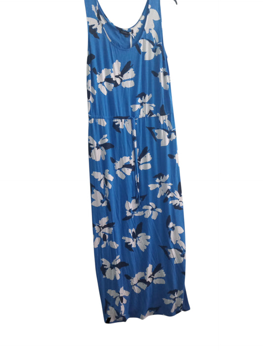 Blue Flora Vest Maxi Dress