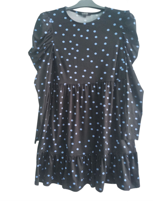 Blue Spot Jersey Smock Dress