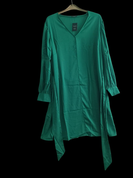 Green Balloon Sleeve Dress OL552