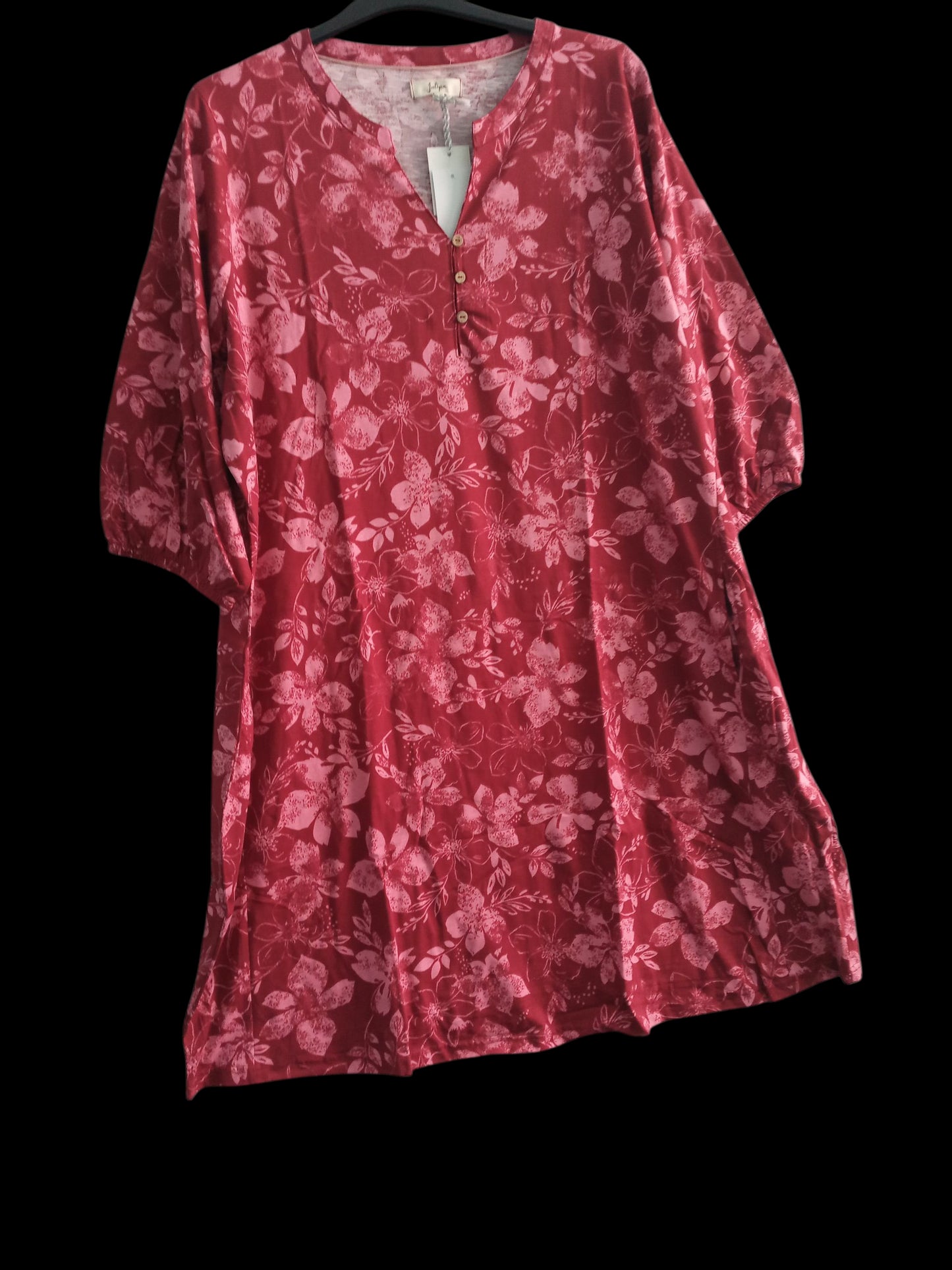 Red Print Shift Dress MH166