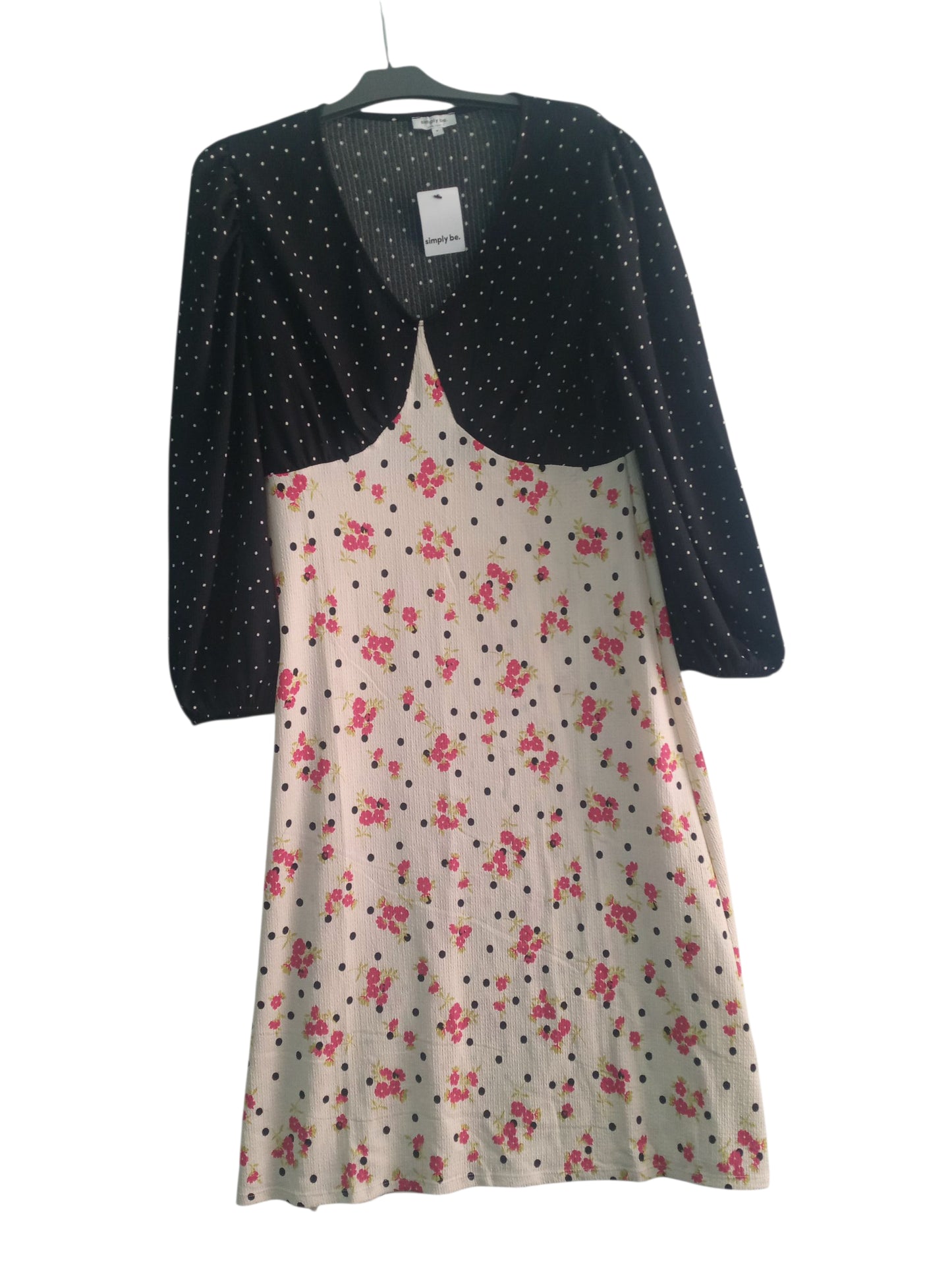 Mixed Print Midi Dress