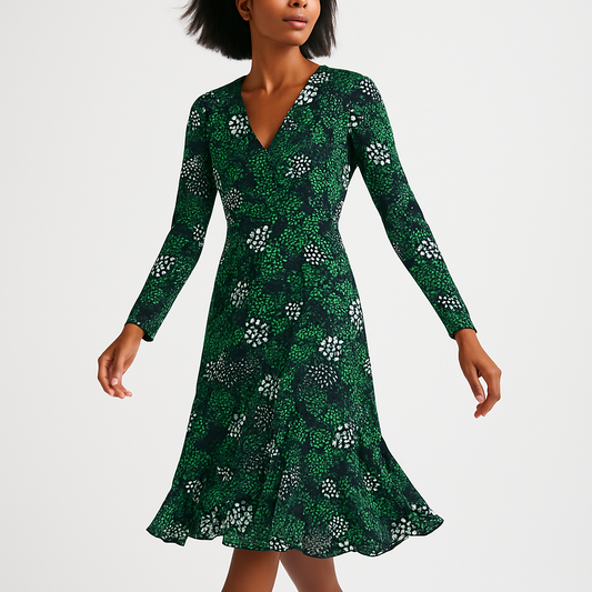 Animal Print Wrap Dress