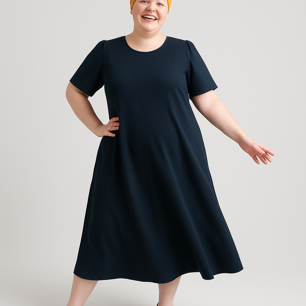Navy Swing Dress