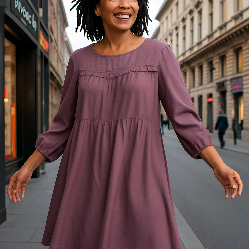 Plum Pin Tuck Dress
