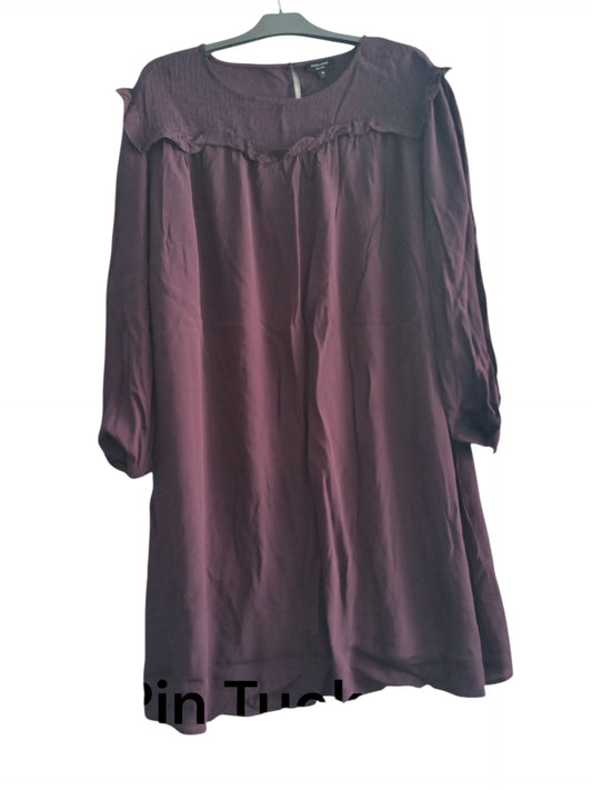 Plum Pin Tuck Dress