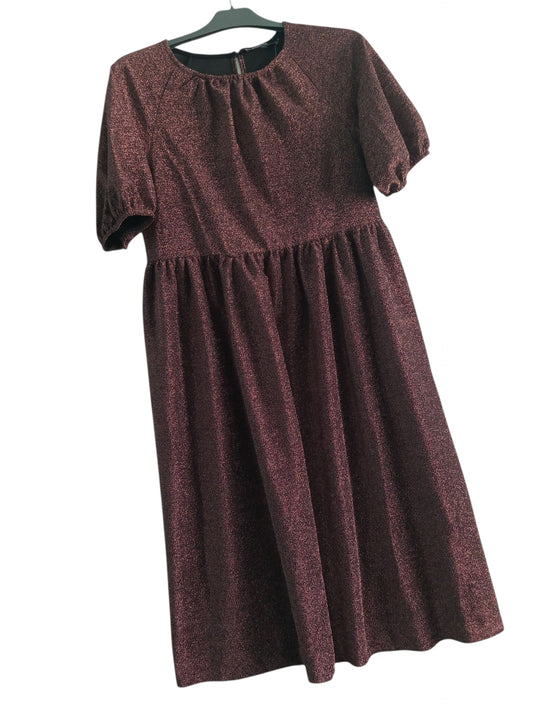 Rose Gold Glitter Knit Midi Dress