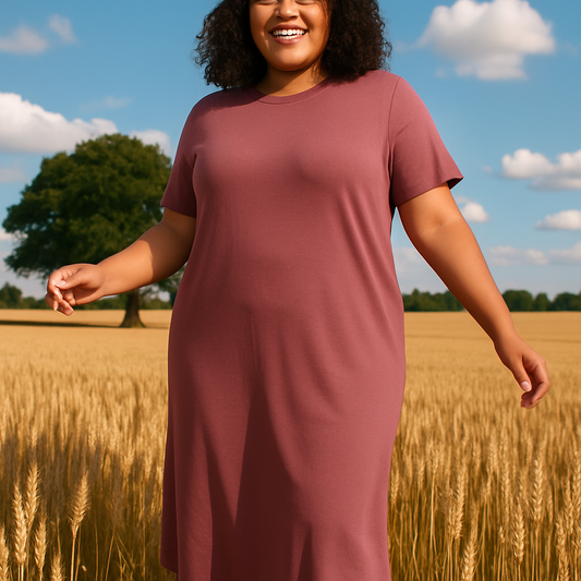 Terracotta Ribbed Maxi Dress