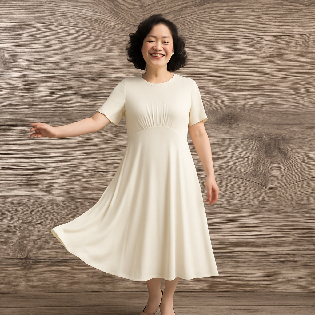 White Angel Sleeve Split Hem Midi Dress