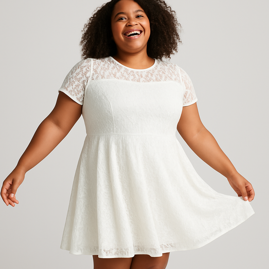 Party Lace Mini Dress Plus Size Cocktail Dress